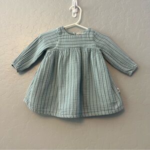 My Little Cozmo blue striped gauze long sleeve dress and bloomers 1-3 months